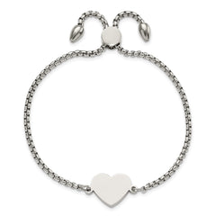 Chisel Stainless Steel Polished Heart Adjustable Bracelet SRB2642