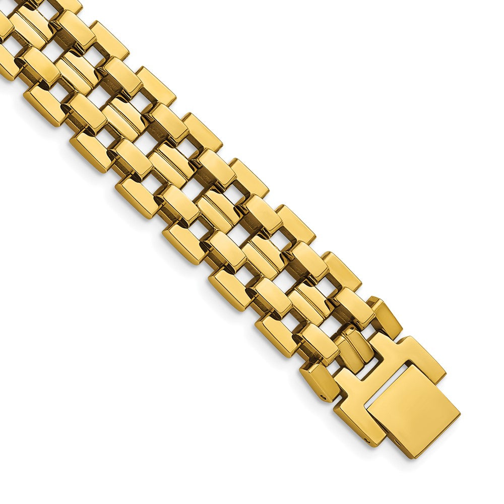 Chisel Stainless Steel Polished Yellow IP-plated 8.25 inch Link Bracelet SRB2667-8.25