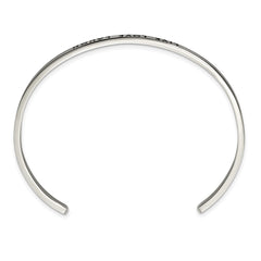 Chisel Stainless Steel Polished and Enameled with Crystal LIVE LOVE LAUGH 3mm Cuff Bangle SRB2670