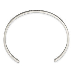 Chisel Stainless Steel Polished and Enameled with Crystal LOVE IS ALL YOU NEED 3mm Cuff Bangle SRB2674