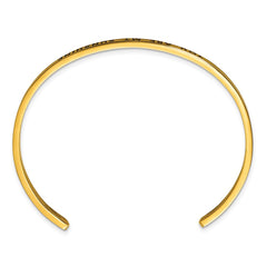 Chisel Stainless Steel Polished Yellow IP-plated and  Enameled with Crystal YOU ARE MY SUNSHINE 3mm Cuff Bangle SRB2676