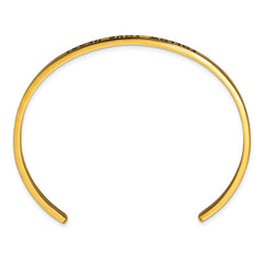 Chisel Stainless Steel Polished Yellow IP-plated and Enameled with Crystal FOLLOW YOUR HEART 3mm Cuff Bangle SRB2678