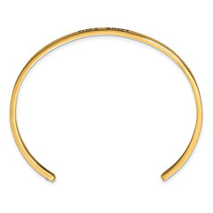 Chisel Stainless Steel Polished Rose IP-plated and Enameled with Crystal LOVE YOU 3mm Cuff Bangle SRB2682