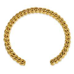 Chisel Stainless Steel Polished Yellow IP-plated Twisted 6mm Cuff Bangle SRB2749