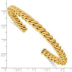 Chisel Stainless Steel Polished Yellow IP-plated Twisted 6mm Cuff Bangle SRB2749