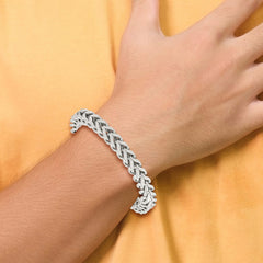 Chisel Stainless Steel Antiqued and Polished 8.5 inch Franco Link Bracelet SRB2767-8.5