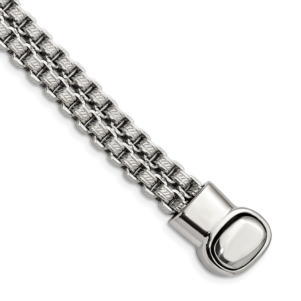 Chisel Stainless Steel Polished and Textured 8.75 inch Double Rolo Link Bracelet SRB2768-8.75