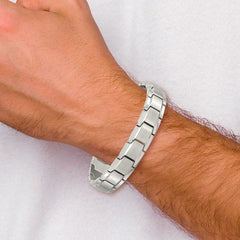 Chisel Stainless Steel Brushed and Polished 8.25 inch Link Bracelet SRB2777-8.25