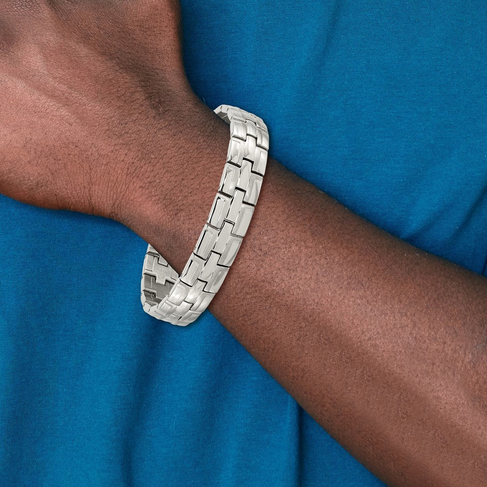 Chisel Stainless Steel Brushed and Polished 8.5 inch Link Bracelet SRB2778-8.5