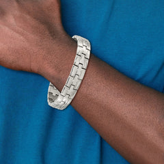 Chisel Stainless Steel Brushed and Polished 8.5 inch Link Bracelet SRB2778-8.5
