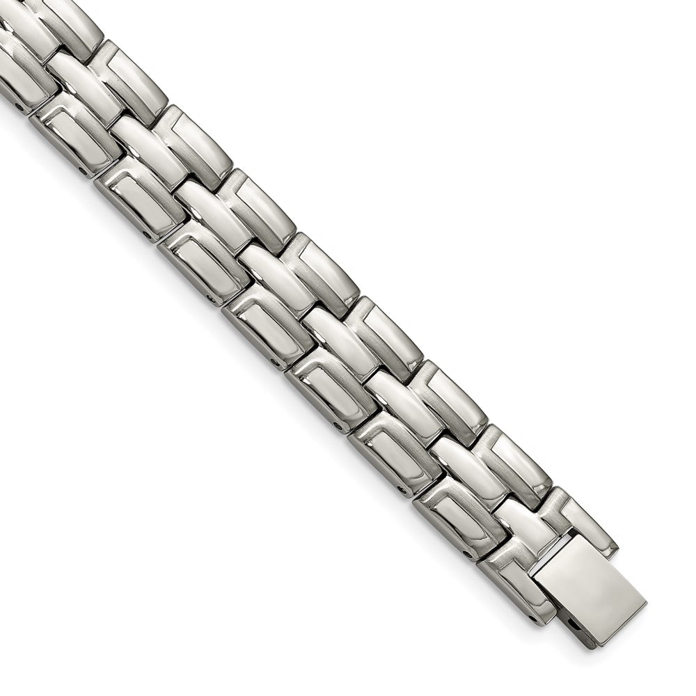 Chisel Stainless Steel Brushed and Polished 8.5 inch Link Bracelet SRB2778-8.5