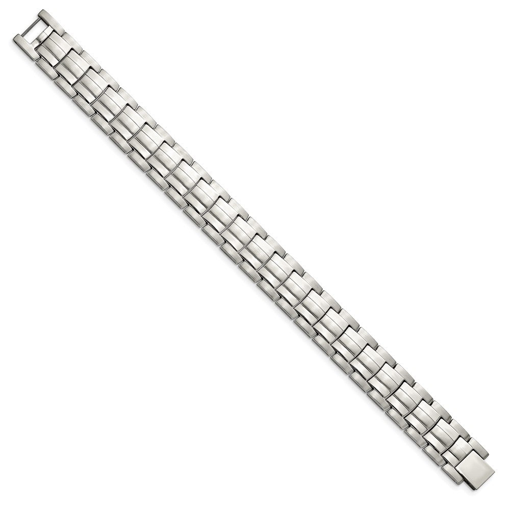 Chisel Stainless Steel Brushed and Polished 8.5 inch Link Bracelet SRB2779-8.5