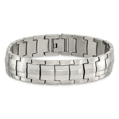 Chisel Stainless Steel Brushed and Polished 8.5 inch Link Bracelet SRB2779-8.5