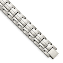 Chisel Stainless Steel Brushed and Polished 8.5 inch Link Bracelet SRB2779-8.5
