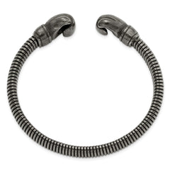 Chisel Stainless Steel Brushed Gun Metal IP-plated Boxing Gloves Cuff Bangle SRB2794