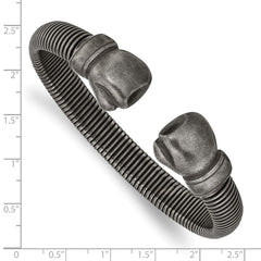 Chisel Stainless Steel Brushed Gun Metal IP-plated Boxing Gloves Cuff Bangle SRB2794