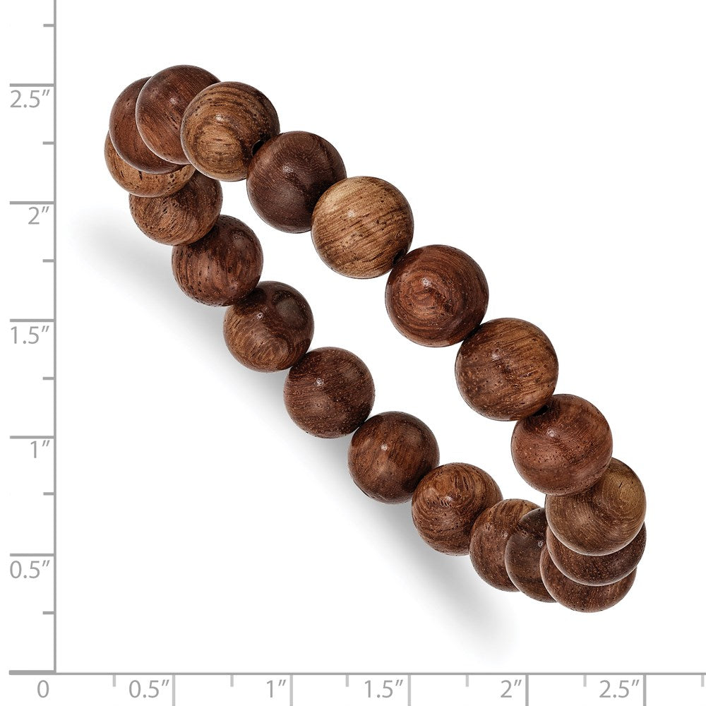 Chisel 10mm Burma Padauk Wood Beaded Stretch Bracelet SRB2804