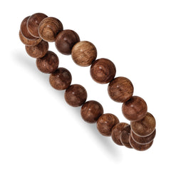 Chisel 10mm Burma Padauk Wood Beaded Stretch Bracelet SRB2804