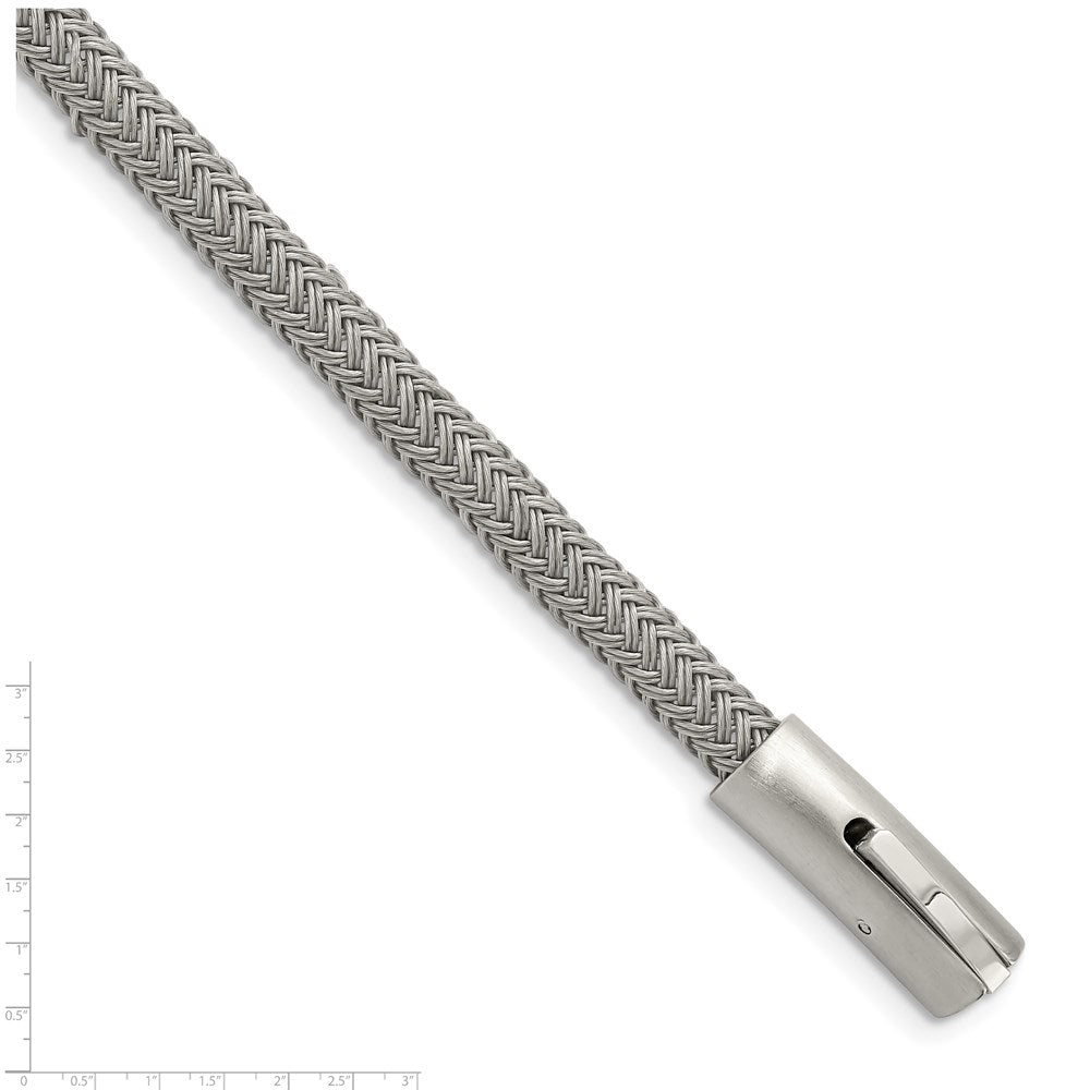 Chisel Stainless Steel Brushed and Polished Wire 8.25 inch Bracelet SRB2814-8.25