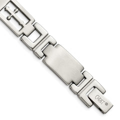 Chisel Stainless Steel Brushed and Polished Cross 8.25 inch Link Bracelet SRB282-8.5