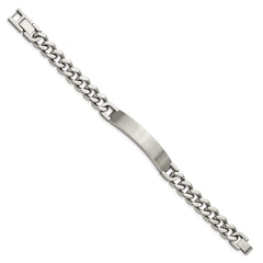 Chisel Stainless Steel Brushed and Polished Curb Chain 8.5 inch ID Bracelet with .5 inch Extension SRB2835-8.5