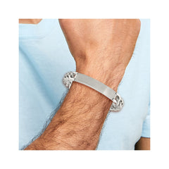 Chisel Stainless Steel Brushed and Polished Curb Chain 8.5 inch ID Bracelet with .5 inch Extension SRB2835-8.5