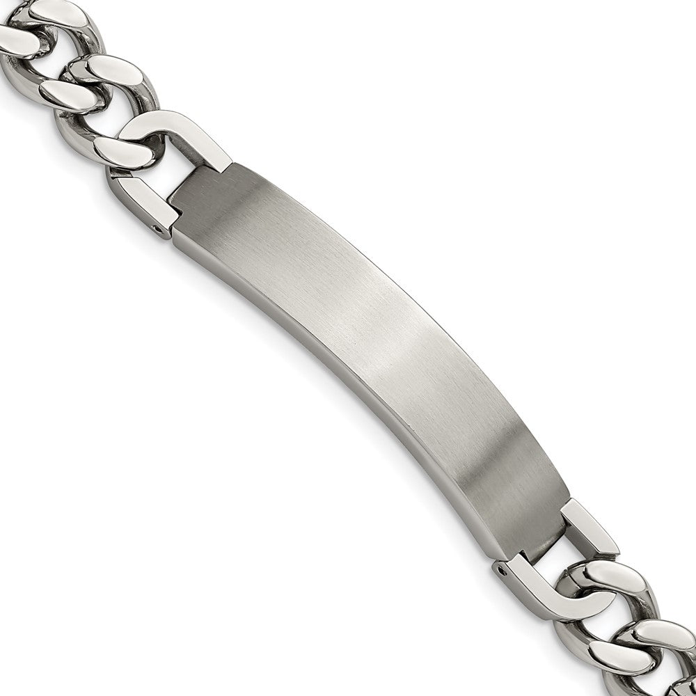 Chisel Stainless Steel Brushed and Polished Curb Chain 8.5 inch ID Bracelet with .5 inch Extension SRB2835-8.5