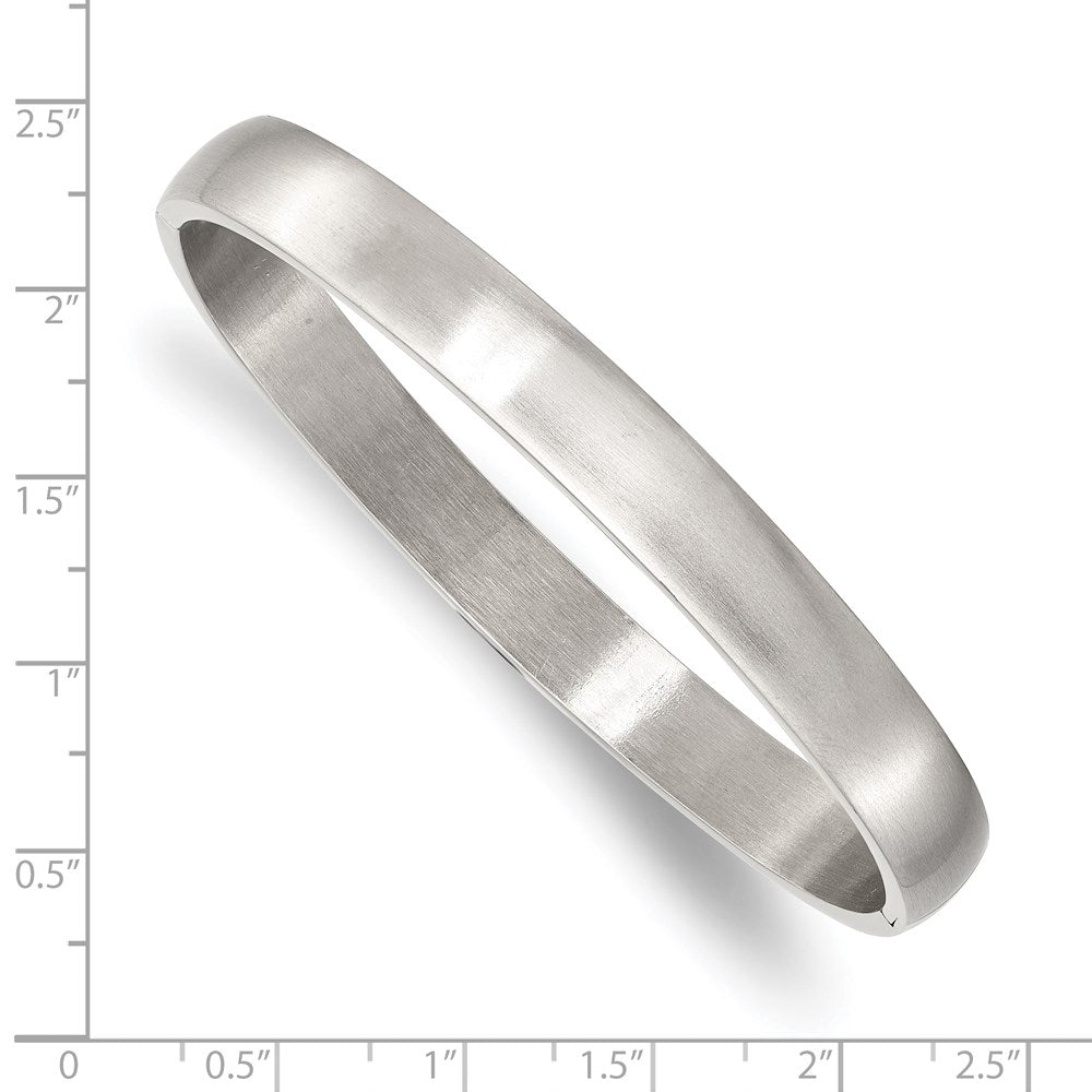 Chisel Stainless Steel Brushed and Polished 8mm Hinged Bangle SRB2840