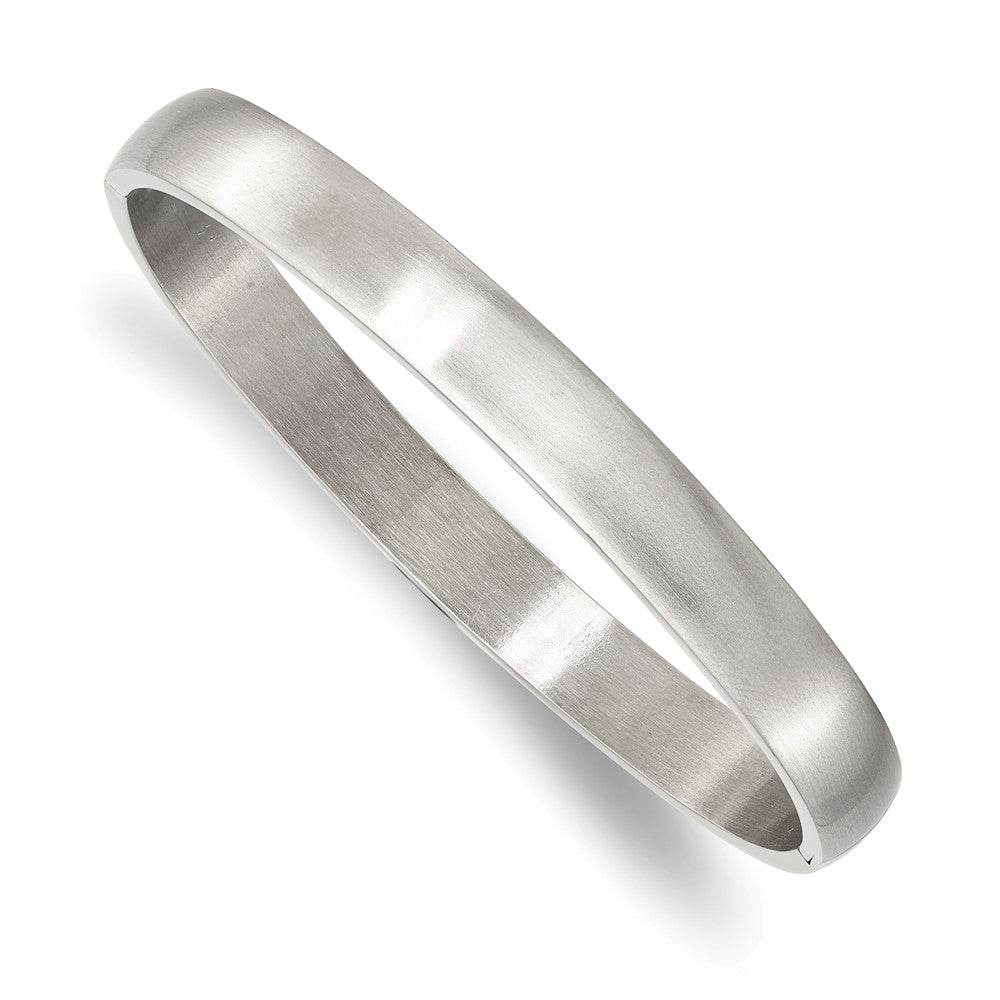 Chisel Stainless Steel Brushed and Polished 8mm Hinged Bangle SRB2840