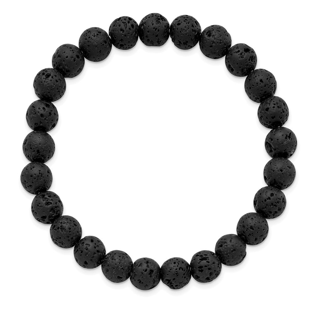 Chisel 8mm Volcanic Rock Agate Beaded Stretch Bracelet SRB2846