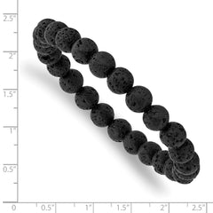 Chisel 8mm Volcanic Rock Agate Beaded Stretch Bracelet SRB2846
