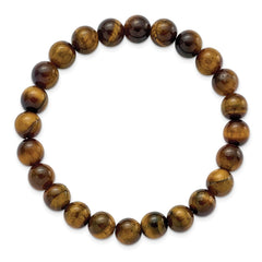 Chisel 8mm Yellow Tiger's Eye Agate Beaded Stretch Bracelet SRB2849
