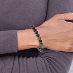 Chisel 8mm Aquatic Agate Beaded Stretch Bracelet SRB2855