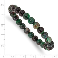 Chisel 8mm Aquatic Agate Beaded Stretch Bracelet SRB2855