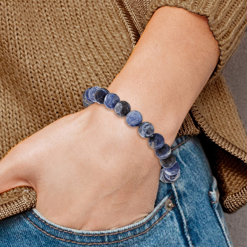 Chisel 8mm Sodalite Agate Beaded Stretch Bracelet SRB2858