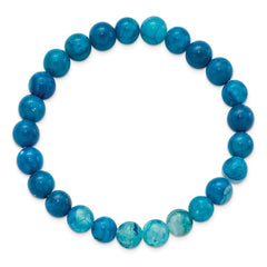 Chisel 8mm Blue Fire Agate Beaded Stretch Bracelet SRB2859