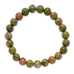 Chisel 8mm Unakite Agate Beaded Stretch Bracelet SRB2863