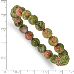 Chisel 8mm Unakite Agate Beaded Stretch Bracelet SRB2863