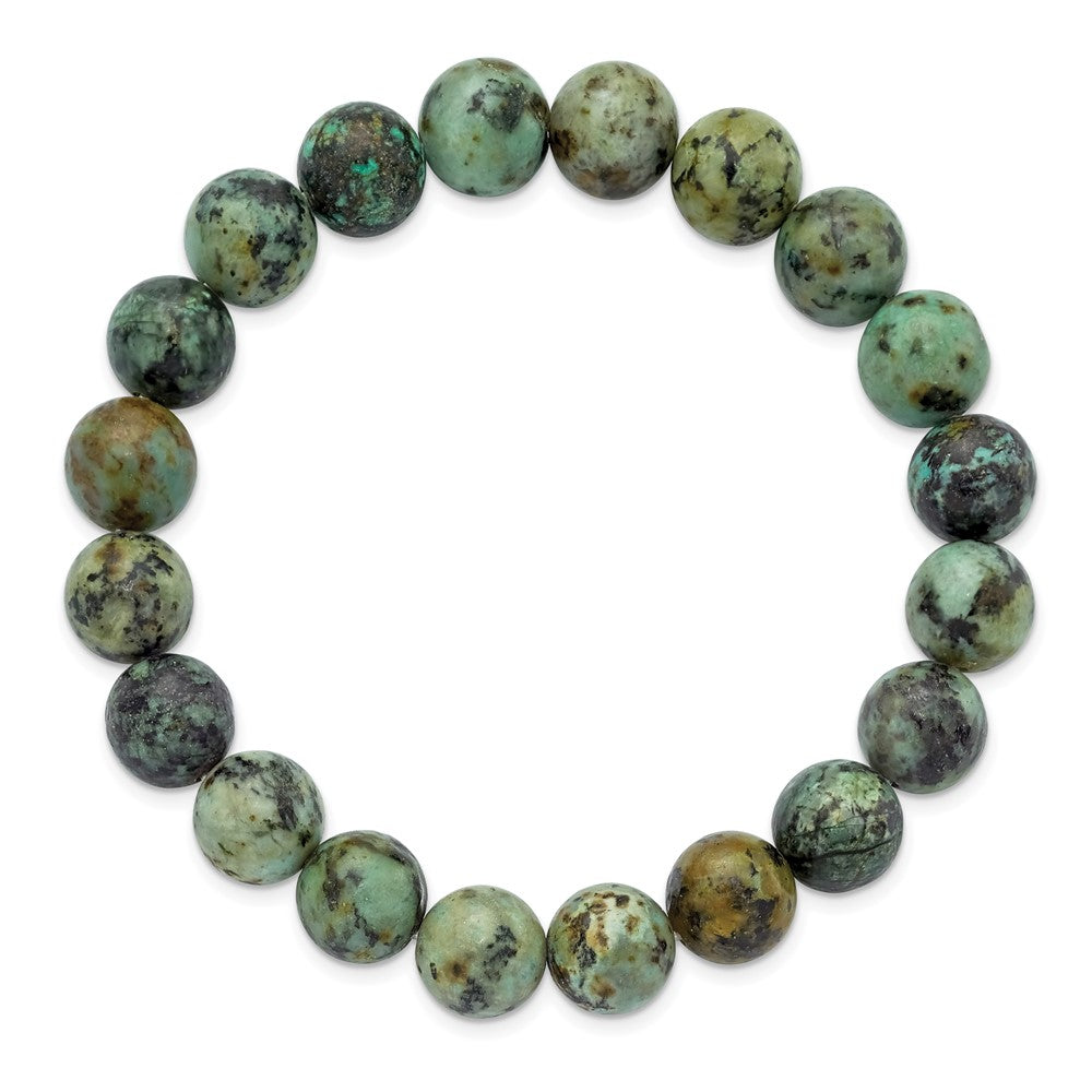 Chisel 10mm African Pine Agate Beaded Stretch Bracelet SRB2871