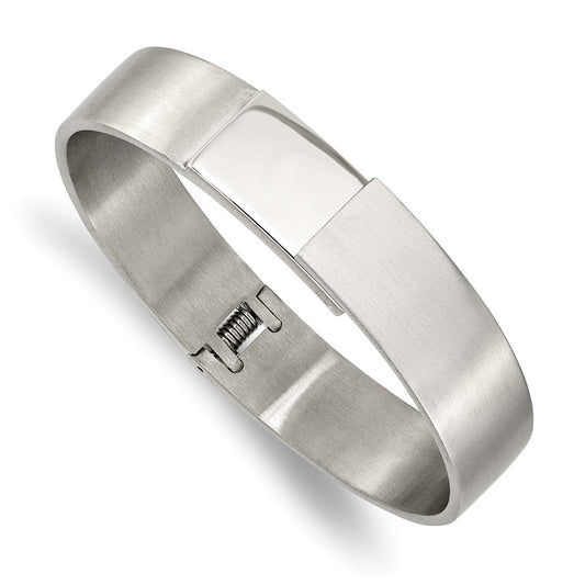 Chisel Stainless Steel Brushed and Polished 13mm Hinged Bangle SRB2899