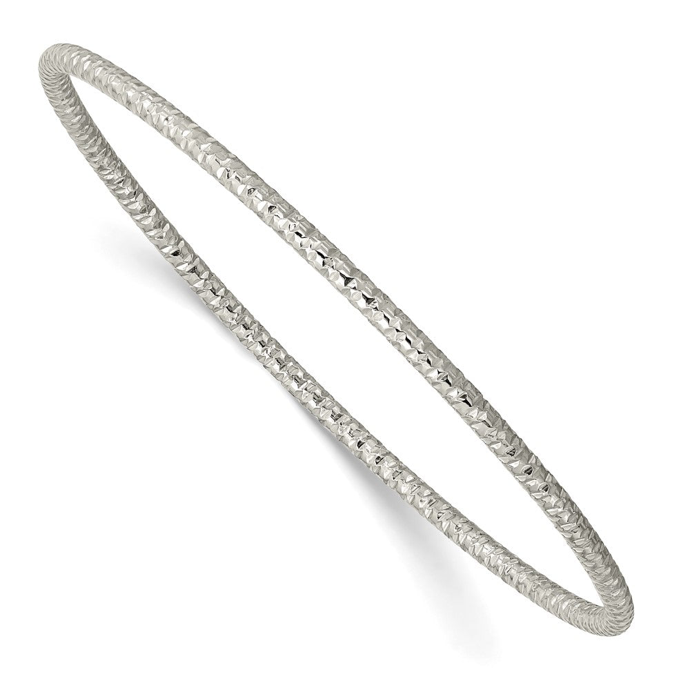 Chisel Stainless Steel Polished and Textured 2mm Slip on Bangle SRB2900