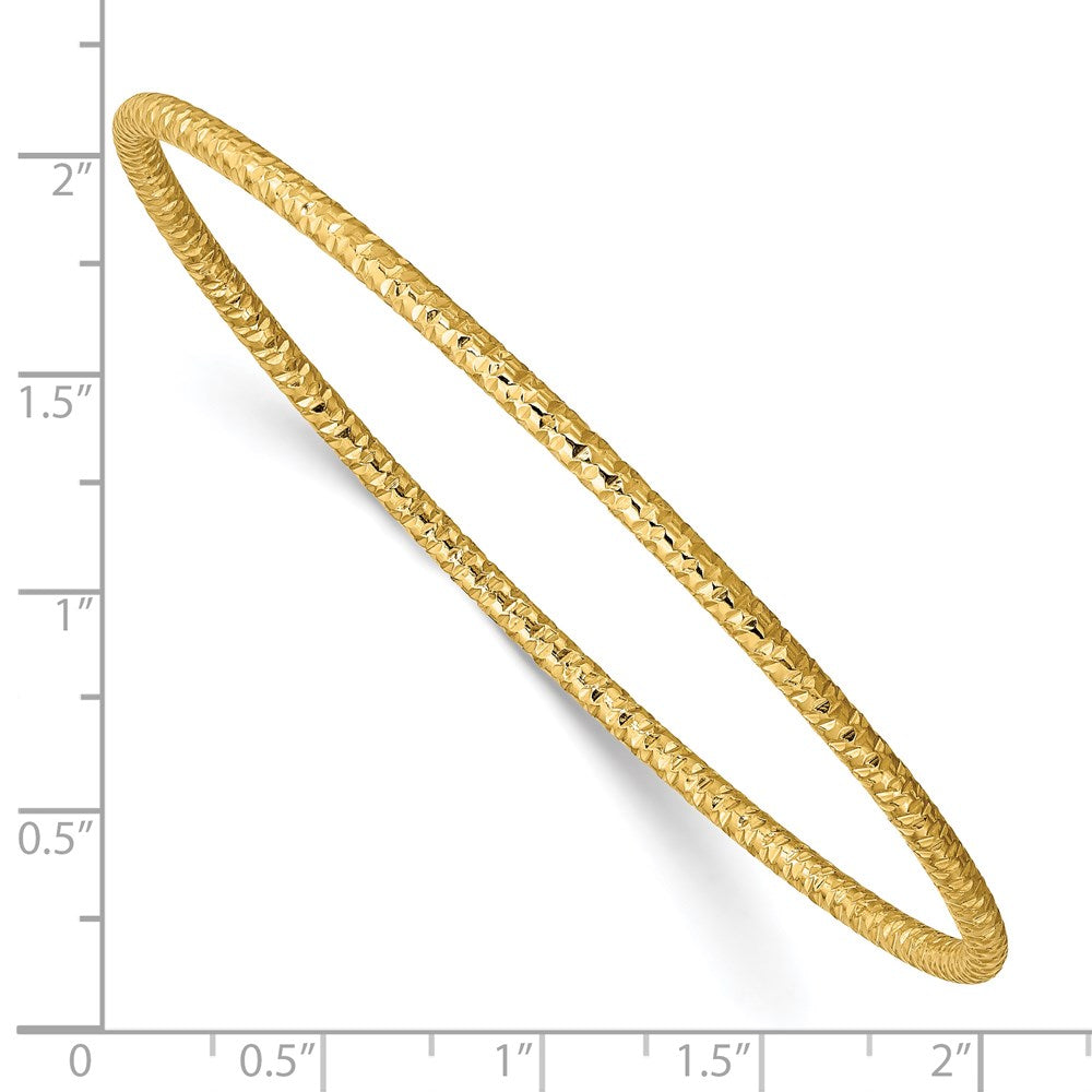 Chisel Stainless Steel Polished and Textured Yellow IP-plated 2mm Slip on Bangle SRB2901