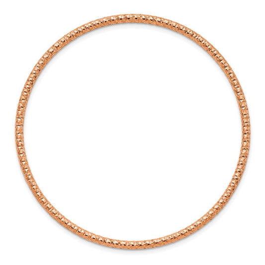 Chisel Stainless Steel Polished and Textured Rose IP-plated 2mm Slip on Bangle SRB2902