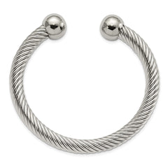 Chisel Stainless Steel Polished 7.3mm Cuff Bangle SRB2916