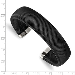 Chisel Stainless Steel Polished Black IP-plated Wire 18mm Cuff Bangle SRB2924