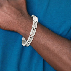 Chisel Stainless Steel Brushed and Polished 8.5 inch Link Bracelet SRB2956-8.5