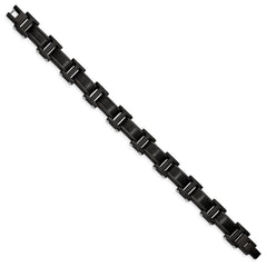 Chisel Stainless Steel Brushed and Polished Black IP-plated 8.25 inch Link Bracelet SRB2959-8.25