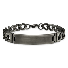 Chisel Stainless Steel Brushed Antiqued White Bronze Plated Curb Chain 8.75 inch ID Bracelet SRB2962-8.75