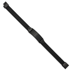 Chisel Stainless Steel Brushed Black IP-plated Black Leather 8.5 inch ID Bracelet SRB2981-8.5