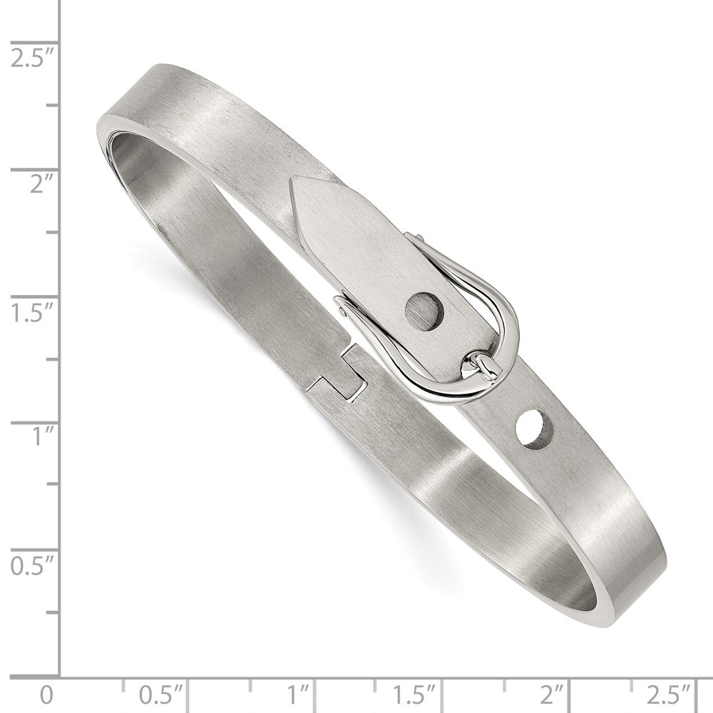 Chisel Stainless Steel Brushed and Polished Belt Hinged Bracelet SRB303